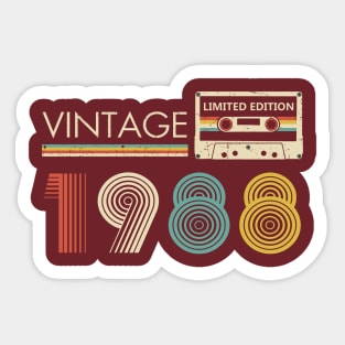 Vintage 1988 Limited Edition Cassette Sticker